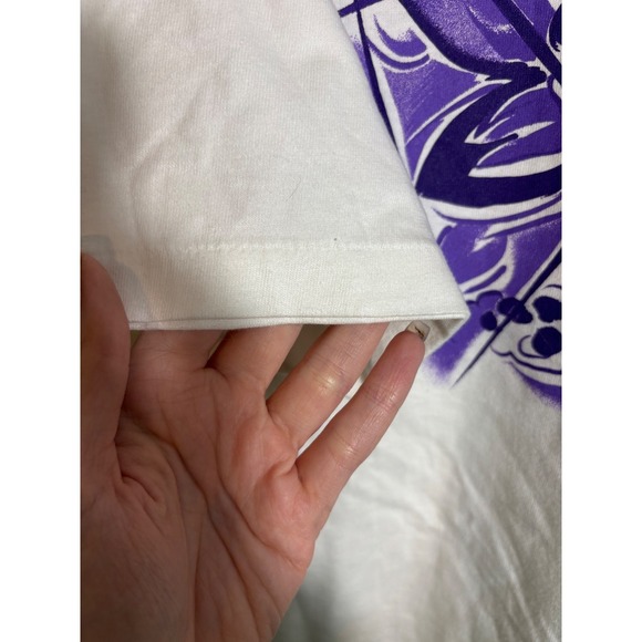 Vintage 90's L.L. Bean Purple Floral Graphic Tee Made in USA Single Stitch Large - Picture 7 of 7